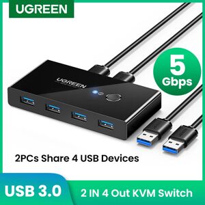 UGREEN – commutateur KVM USB 3.0 2.0  pour PC  ordinateur portable  2 ordinateurs  partage de 4