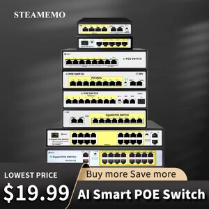 STEAMEMO-Commutateur réseau Gigabit série HY  commutateur POE 48V  10 Mbps  100 Mbps  1000Mbps pour