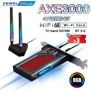 Fenvi FV-AXE3000 Wi-Fi 6E AX210 Bluetooth 5.3 sans fil 5374Mbps 2.4G/5GHz/6G WiFi 802.11 mankind/AC
