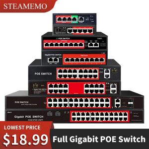 STEAMEMO-Commutateur POE Gigabit complet série SSC  4 ports  6 ports  8 ports  16/24 ports  1000Mbps