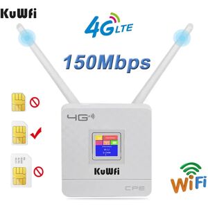 KuWfi-Routeur Wifi CPE CAT4 4G 150Mbps  sans fil  debloque  avec antenne externe WAN/LAN RJ45