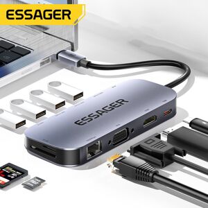 11 en 1 USB C HUB 4K 30HZ Station d'accueil Type C Pour adaptateur Macbook Air Pro Splitter Pour ordinateurs por