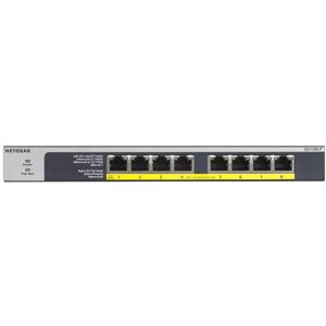 Netgear GS108LP Non-gere Gigabit Ethernet (10/100/1000) Connexion Ethernet, supportant l'alimentation via ce port (PoE) 1U Noir, Gris