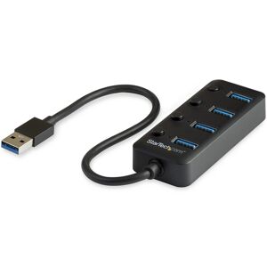 StarTech.com Hub USB 3.0 4 Ports -USB-A vers 4x USB 3.0 Type-A avec 1x Interrupteur On/Off par Port- SuperSpeed USB 3.2 Gen 1 (5Gbps) - Alimenté pa...