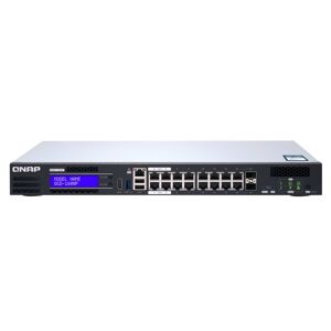 QNAP QGD-1600P Gere Gigabit Ethernet (10/100/1000) Connexion Ethernet, supportant l'alimentation via ce port (PoE) 1U Noir, Gris