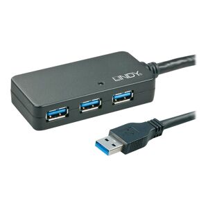 Lindy 43159 hub & concentrateur USB 3.2 Gen 1 (3.1 Gen 1) Type-A 5000 Mbit/s Noir