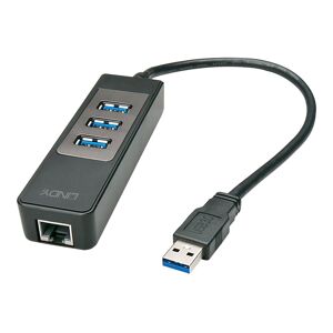 Lindy 43176 hub & concentrateur USB 3.2 Gen 1 (3.1 Gen 1) Type-A 5000 Mbit/s Noir