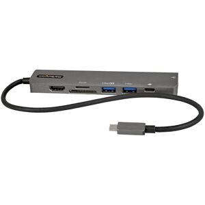 StarTech.com Adaptateur Multiport USB-C - USB Type C vers HDMI 2.0 4K 60Hz, Alimentation 100W Passthrough, SD/MicroSD, Hub 2 Ports USB 3.0 - GbE - ...