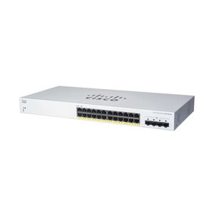 Cisco Systems CBS220-24FP-4G Géré L2 Gigabit Ethernet (10/100/1000) Connexion Ethernet, supportant l'alimentation via ce port (PoE) Blanc
