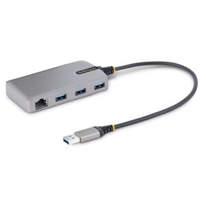 StarTech.com Hub USB 3 Ports - 3x Ports USB-A - Gigabit Ethernet (RJ45) - Mini Hub USB, USB 3.0 5Gbps - Alimentation par Bus - Hub USB pour PC Port... Cyan