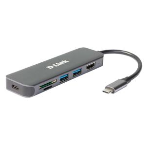 D-Link Hub USB-C 6-en-1 avec HDMI/lecteur de carte/alimentation DUB-2327