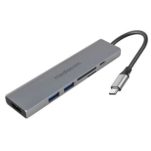 Mediacom MD-C312 replicatore di porte e docking station per notebook Cablato USB 3.2 Gen 1 (3.1 Gen 1) Type-C Grigio