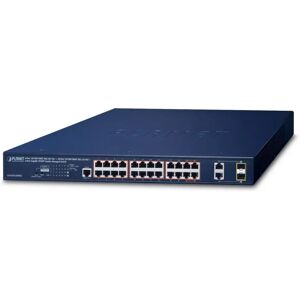 PLANET Switch di rete  IPv6/IPv4, 4-Port Gestito Gigabit Ethernet (10/100/1000) Supporto Power over (PoE) 1U Blu [GS-4210-24HP2C]