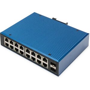 Digitus Switch di rete Gigabit Ethernet a 16 porte, industriale, non gestito, 2 Uplink SFP [DN-651138]