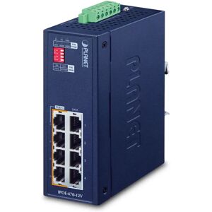 PLANET Switch di rete  IP30 Industrial 4-port Gigabit Ethernet (10/100/1000) Supporto Power over (PoE) Blu [IPOE-470-12V]