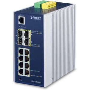 PLANET IGS-12040MT switch di rete Gestito L2+ Gigabit Ethernet (10/100/1000) Blu, Bianco [IGS-12040MT]