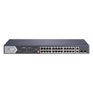 HIKVISION Switch DS-3E0528HP-E.Pro Series 28 porte unmanaged 24Gbps PoE 370W+2 uplink Gbps+2 SFP Gb