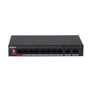 Dahua Pfs3010-8et-96-V2 Switch Di Rete 2.0 - 7 Porte Poe + 1 Porta Hi-Poe + 2 Porte 10/100/1000mbps 96w Dip Switch Non Gestionale