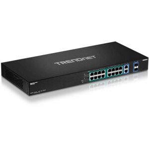 Trendnet TPE-TG182F v1.0R Non gestito Gigabit Ethernet (10/100/1000) Supporto Power over Ethernet (PoE) 1U Nero (TPE-TG182F)