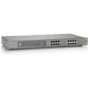 LevelOne GEP-1621 switch di rete Non gestito Gigabit Ethernet (10/100/1000) Supporto Power over Ethernet (PoE) Grigio (GEP-1621)