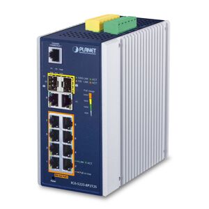 PLANET IGS-5225-8P2T2S switch di rete Gestito L2+ Gigabit Ethernet (10/100/1000) Supporto Power over (PoE) Blu, Bianco [IGS-5225-8P2T2S]