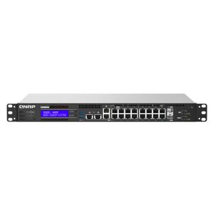 QNAP Switch di rete  QGD-1602P Gestito L2 Gigabit Ethernet (10/100/1000) Supporto Power over (PoE) 1U Nero, Grigio [QGD-1602P-C3558-8G]