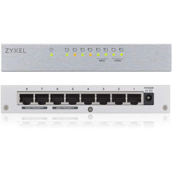 zyxel gs-108bv3-eu0101f switch 8 porte gigabit ethernet non gestito - gs-108bv3-eu0101f