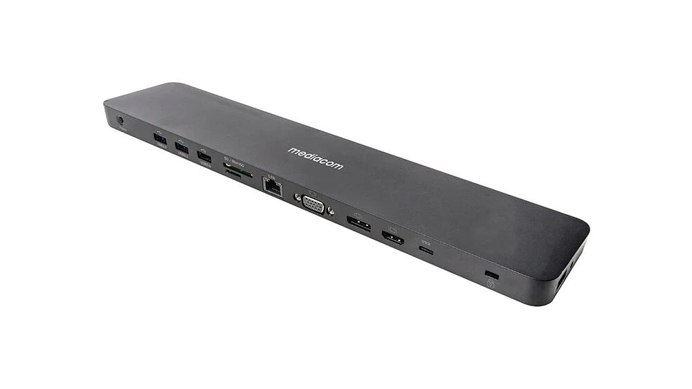 Mediacom M-DOCKTPCP replicatore di porte e docking station per laptop Cablato USB 3.2 Gen 1 (3.1 Gen 1) Type-C Nero