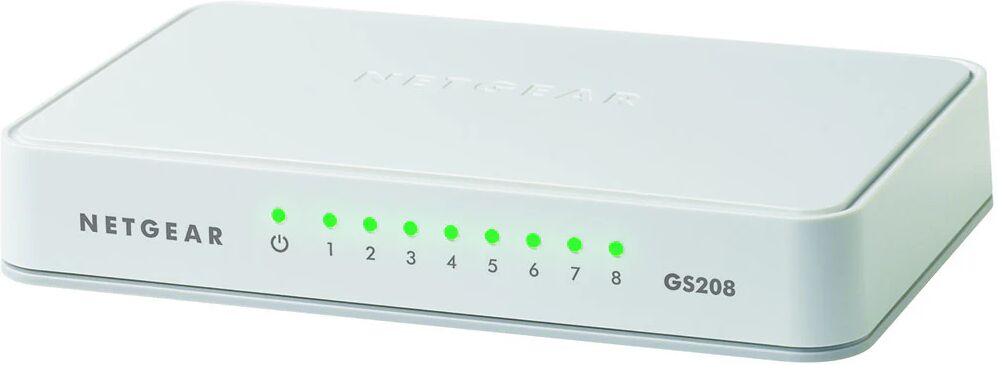 Netgear GS208 Non gestito Gigabit Ethernet (10/100/1000) Bianco