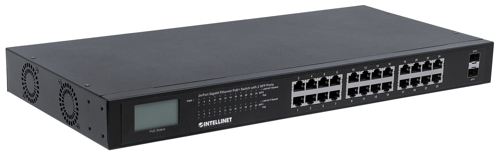 Intellinet Gigabit Ethernet Switch 24 porte POE+ con 2 porte SFP