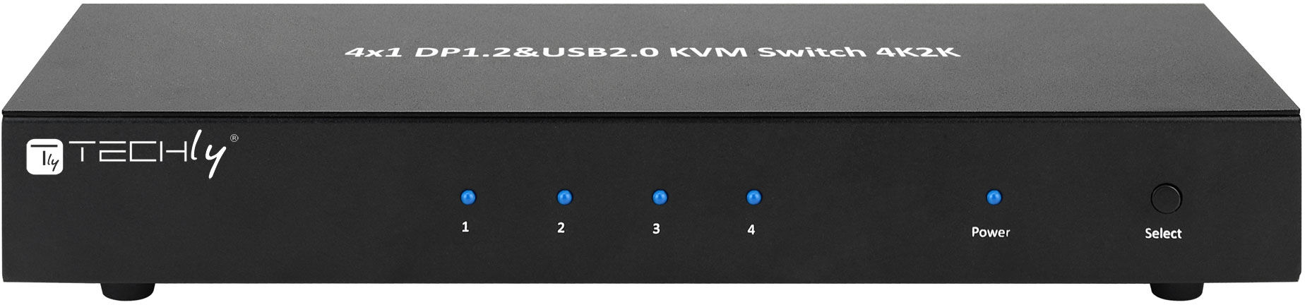 Techly Switch KVM DisplayPort  1.2 e USB 2.0 4 porte con hub e audio