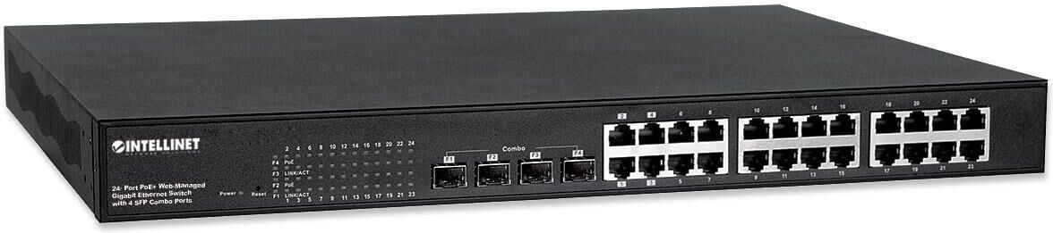 Intellinet Web-Managed Switch 24 porte Gigabit Ethernet PoE+ 4 porte SFP...