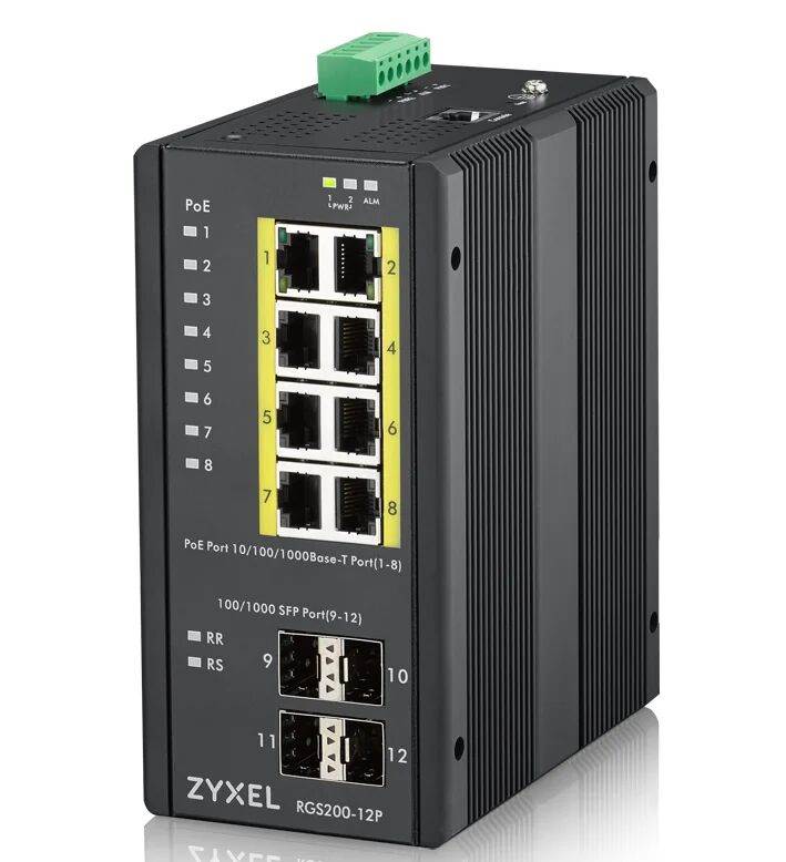 Zyxel Switch di rete  RGS200-12P Gestito L2 Gigabit Ethernet (10/100/1000) Supporto Power over (PoE) Nero [RGS200-12P-ZZ0101F]