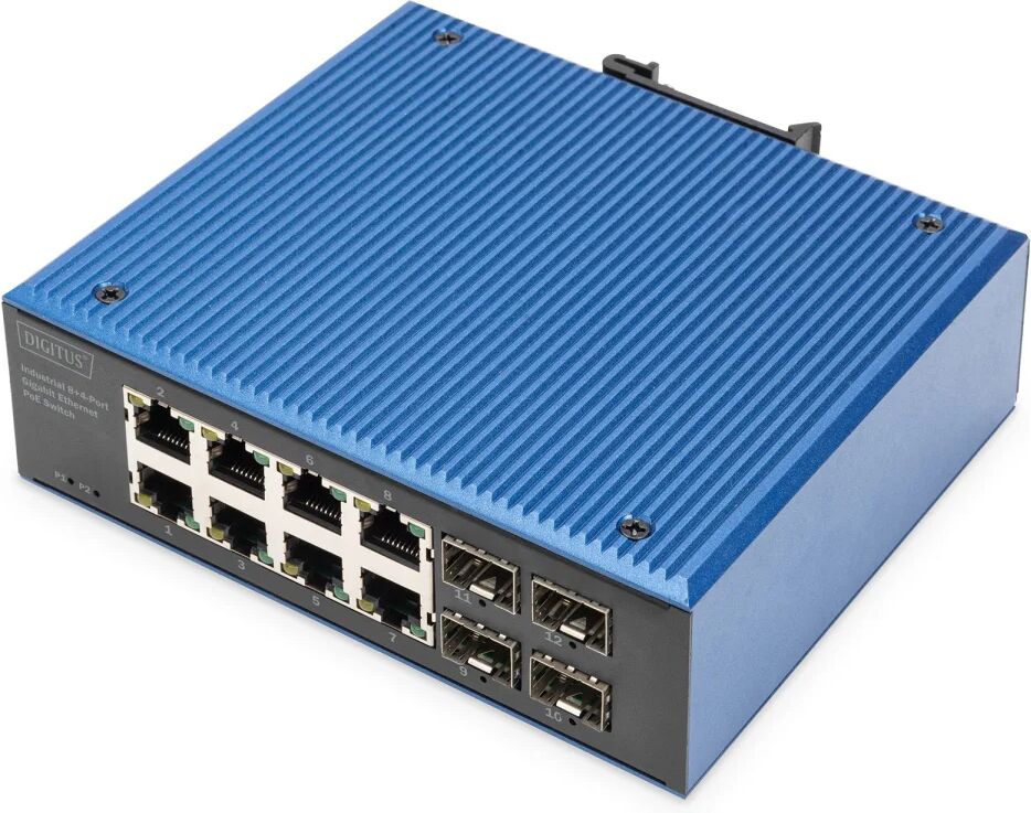 Digitus Switch di rete  Gigabit Ethernet PoE industriale a 8+4 porte [DN-651153]