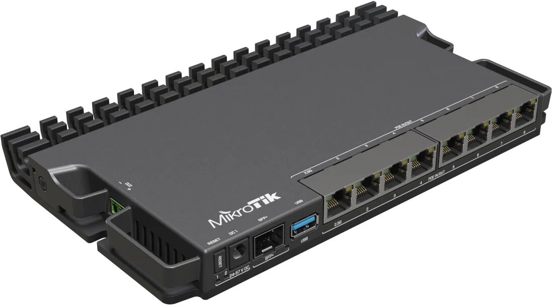 Mikrotik RB5009UPR+S+IN router cablato 2.5 Gigabit Ethernet, Ethernet Nero [RB5009UPR+S+IN]