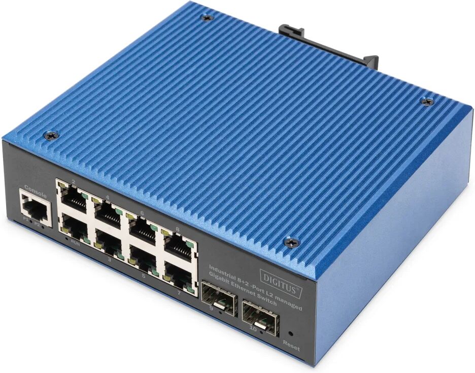 Digitus Switch di rete  industriale Gigabit Ethernet a 8+2 porte gestito L2 [DN-651156]