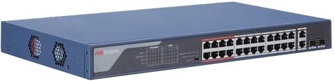 HIKVISION Switch DS-3E0326P-E(B). Pro Series 24 porte Poe unmanaged +2 uplink Gbps +2 SFP Gbps