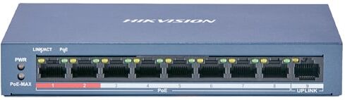 HIKVISION Switch DS-3E0109P-E/M. Value Series 9 porte unmanaged 8 Mbps PoE 60W + 1 uplink Mbps