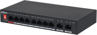 DAHUA PFS3010-8ET-96.Switch unmanaged POE 8 porte Mbps+2Gbps Uplink