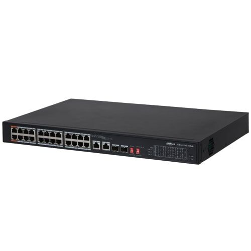 DAHUA PFS3226-24ET-240.Switch Layer 2 unmanaged POE 24 porte 10/100 Mbps +2Gbps+2SFP