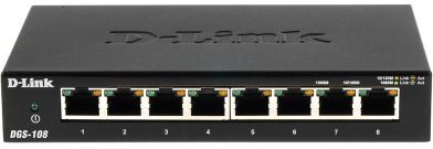 D-Link Switch Ethernet  Gigabit, 10/100/1000Mbit/s, 8 porte, Desktop, DGS-108/B