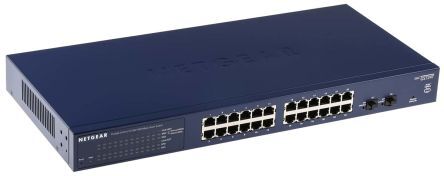 Netgear Switch Ethernet  Gigabit, 10/100/1000Mbit/s, 26 porte, Montaggio rack, GS724T-400EUS