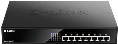 D-Link Switch Ethernet  Gigabit, 10/100/1000Mbit/s, 8 porte, Desktop, Sì, DGS-1008MP