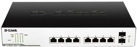 D-Link Switch Ethernet  Gigabit, 10/100/1000Mbit/s, 10 porte, Montaggio rack , Sì, DGS-1100-10MP