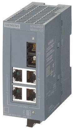 Siemens Switch Ethernet  4 porte RJ45, montaggio Guida DIN, 6GK5004-1BF00-1AB2