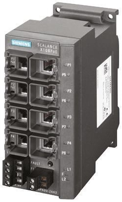 Siemens Switch Ethernet  8 porte RJ45, montaggio Guida DIN, 6GK5108-0PA00-2AA3