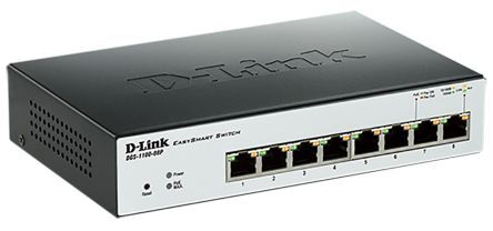 D-Link Switch Ethernet  Gigabit, 10/100/1000Mbit/s, 8 porte, Desktop, Sì, DGS-1100-08P