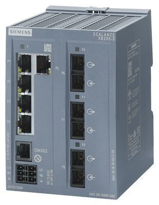 Siemens Switch Ethernet  5 porte RJ45, 10 Mbit/s, 100 Mbit/s, montaggio Guida DIN, 6GK5205-3BD00-2AB2