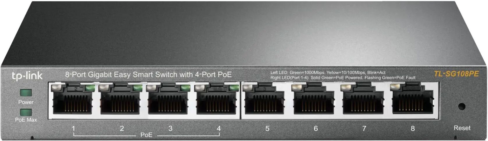 TP-Link Sg108pe Easy Smart Switch 8x Gigabit Ethernet 4x Poe Out (802.3af)