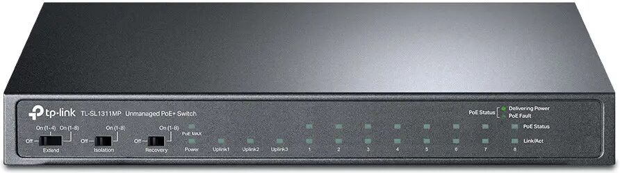 TP-Link Sl1311mp Unamanaged Switch 8x Fe, 3x Ge, 8x Poe Out (802.3af/at)